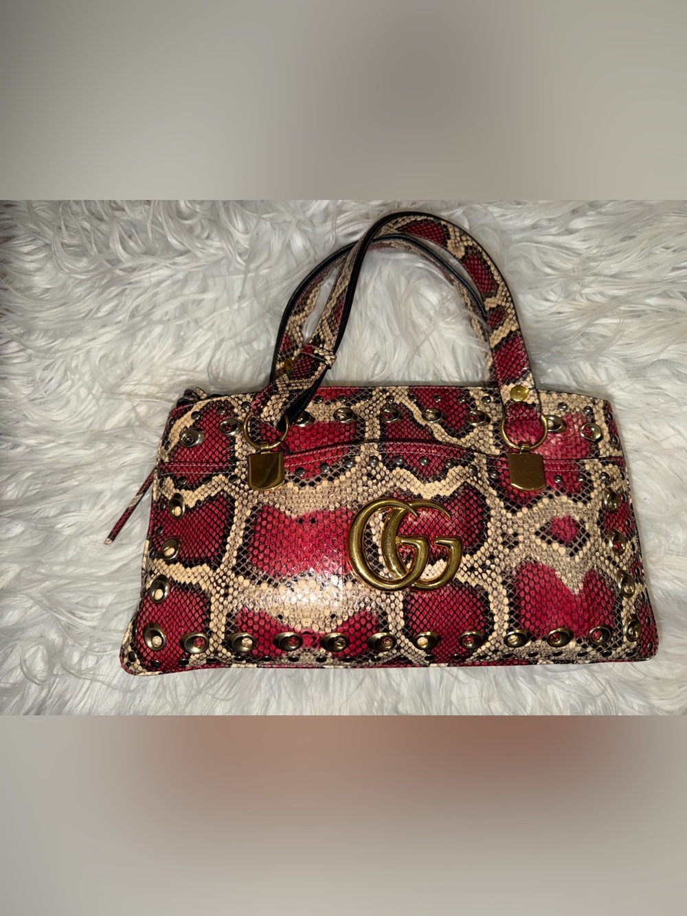GUCCI Snakeskin Large Arli Top Handle and Shoulder Bag Limited Edition - Picture 1 of 16